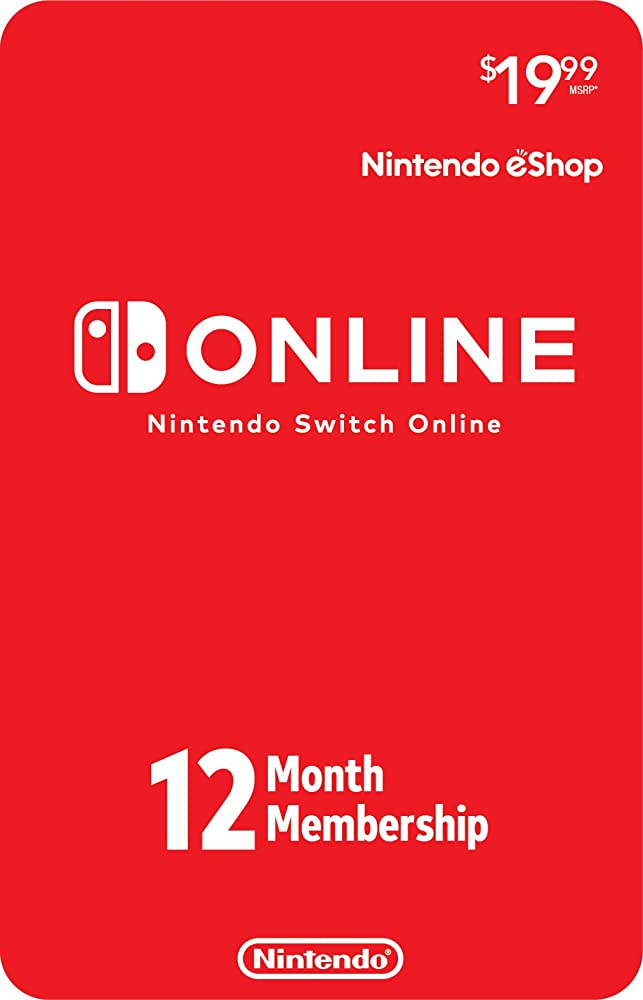 12 month Online Membership Nintendo Switch