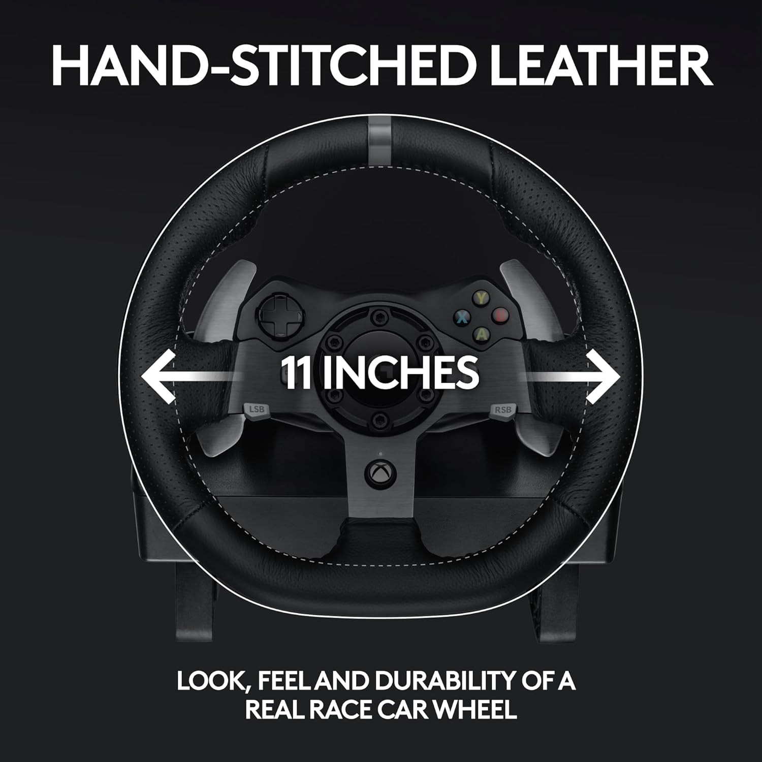 Logitech G G920 Driving Force Racing Wheel and Floor Pedals, Real Force Feedback, Stainless Steel Paddle Shifters, Steering Wheel Cover for Xbox Series X|S, Xbox One, PC, Mac Black