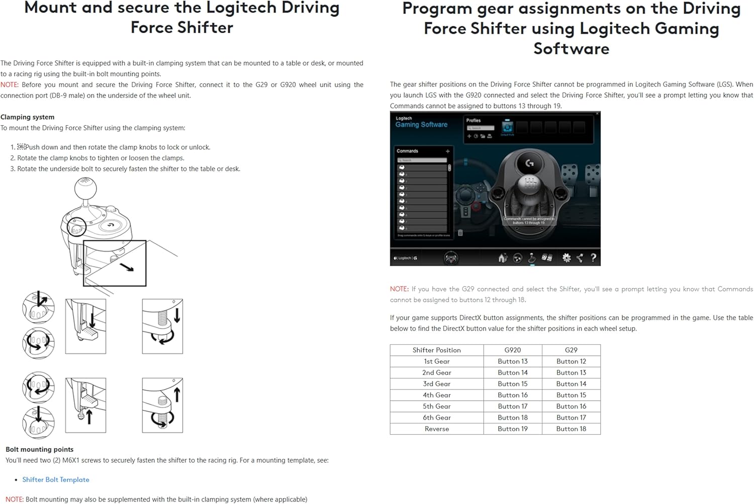 Logitech® G Driving Force™ Shifter Compatible with G29™, G920™, & G923™ Racing Wheels