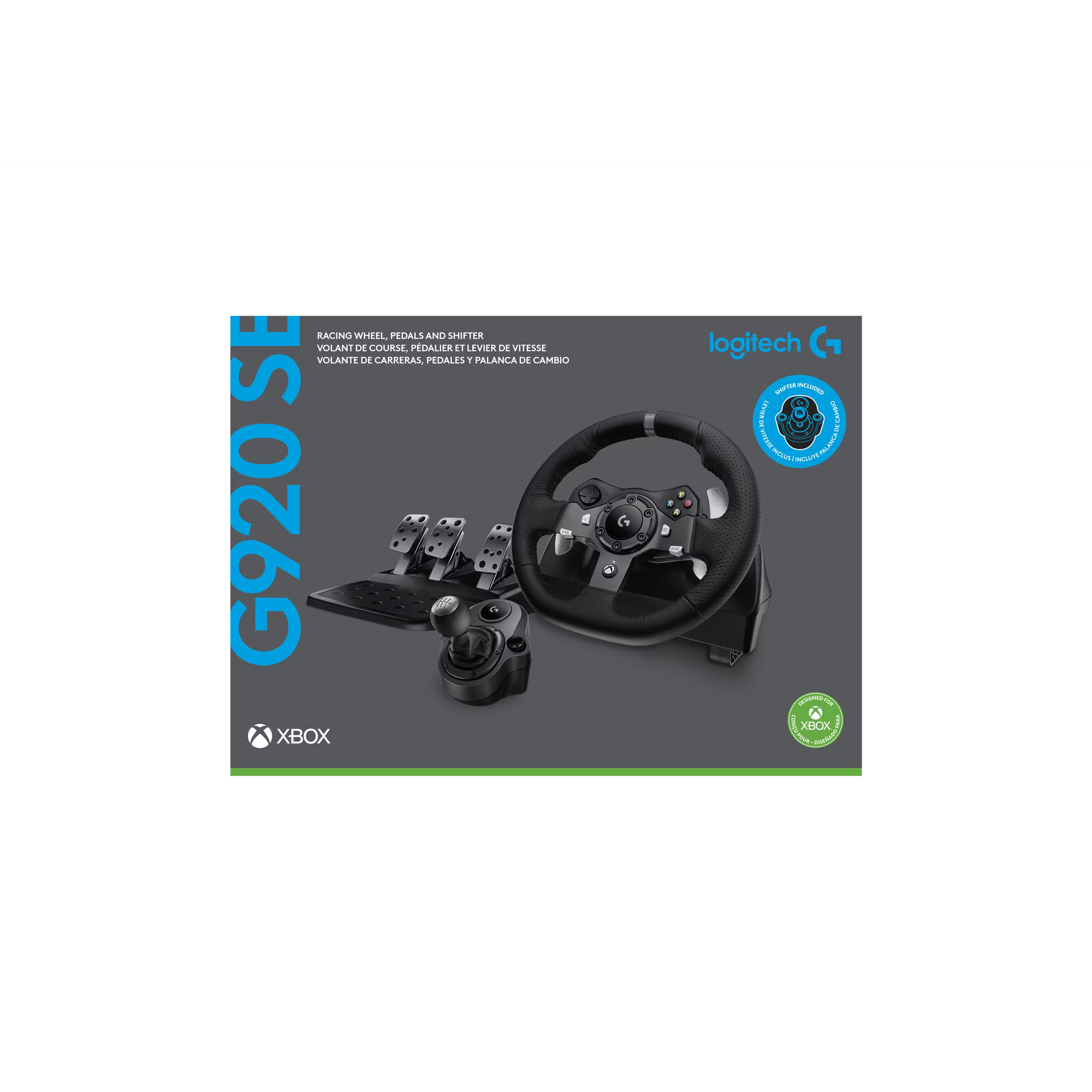 Logitech G G920 Driving Force Racing Wheel and Floor Pedals, Real Force Feedback, Stainless Steel Paddle Shifters, Steering Wheel Cover for Xbox Series X|S, Xbox One, PC, Mac Black