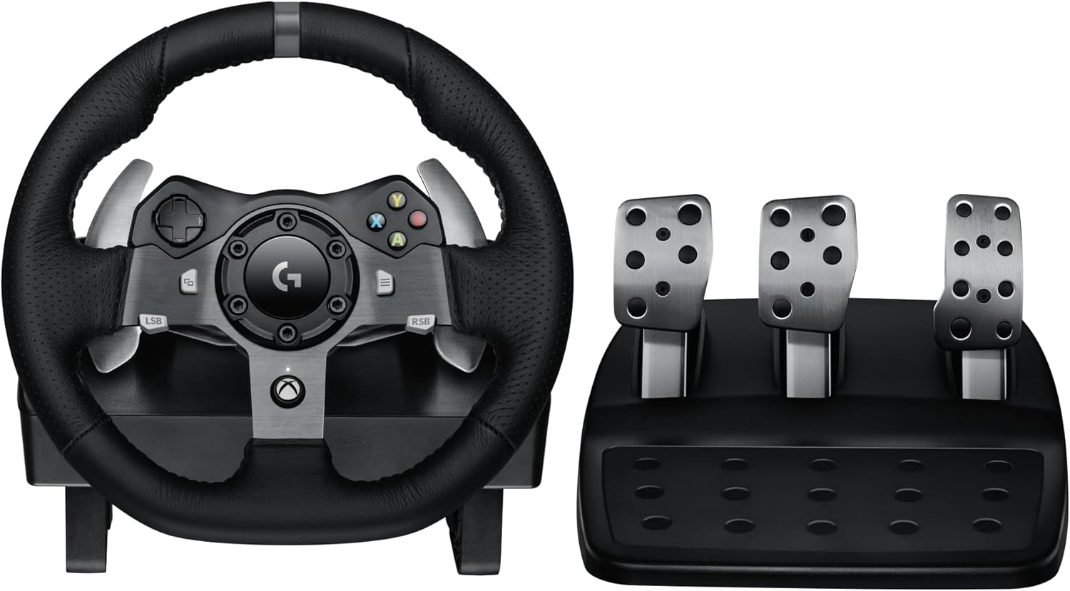 Logitech G G920 Driving Force Racing Wheel and Floor Pedals, Real Force Feedback, Stainless Steel Paddle Shifters, Steering Wheel Cover for Xbox Series X|S, Xbox One, PC, Mac Black