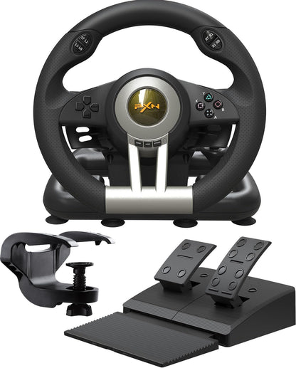 PXN V3 Pro Gaming Steering Wheel with Pedals Black