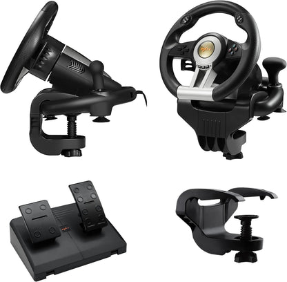 PXN V3 Pro Gaming Steering Wheel with Pedals Black