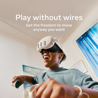 Meta Quest™ 3 Virtual Reality Headset  Thirty Percent Sharper Resolution — 2X Graphical Processing Power — Virtual Reality Without Wires — Access to 40+ Games with a 3-Month Trial of Meta Horizon+ Included