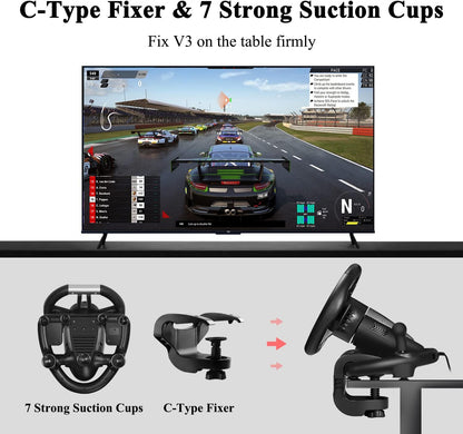 PXN V3 Pro Gaming Steering Wheel with Pedals Black