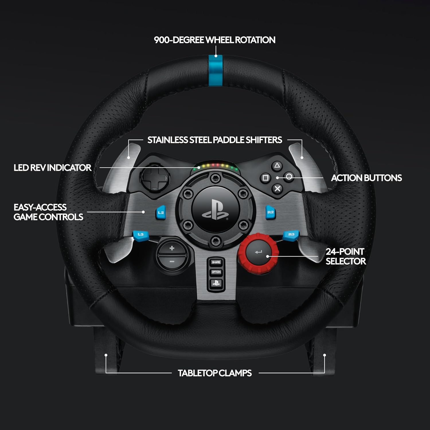 Logitech® G29 Driving Force™ Racing Wheel and Floor Pedals Black