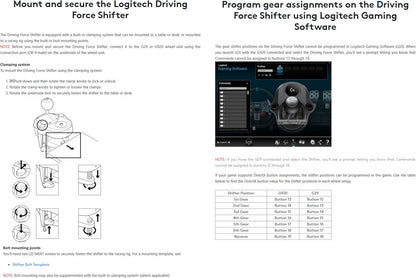 Logitech® G Driving Force™ Shifter Compatible with G29™, G920™, & G923™ Racing Wheels