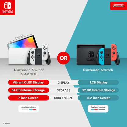 Nintendo Switch™ (OLED Model) with Neon Red & Neon Blue Joy‑Con™