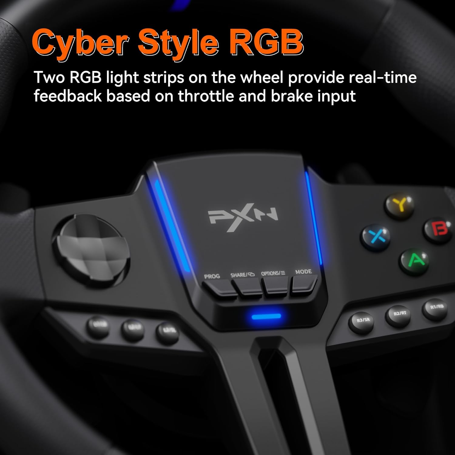 PXN V9 Gen 2 Racing Wheel with Hall Effect Pedals and Shifter, Gaming Steering Wheel for PC, Xbox Series X|S, Xbox One, PS4, Magnetic Sensor, 270°/900° Quick Switch, App Tuning