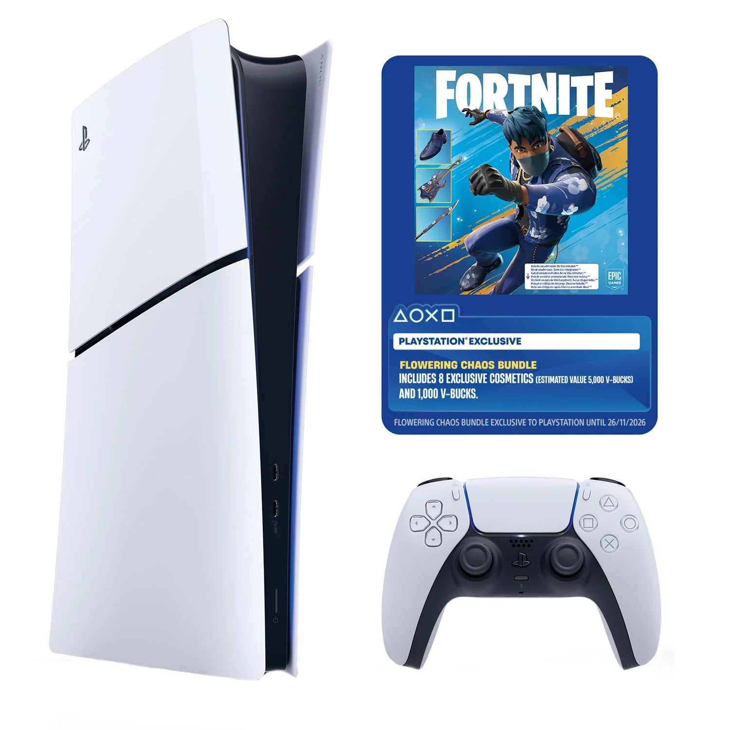 Sony PlayStation®5 Console (1TB) Fortnite® Flowering Chaos Bundle (Fattal Warranty)